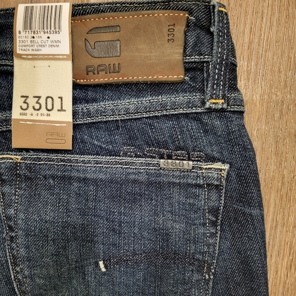 G Star Raw 3301 Bell Jeans Size 28 - Picture 8 of 10